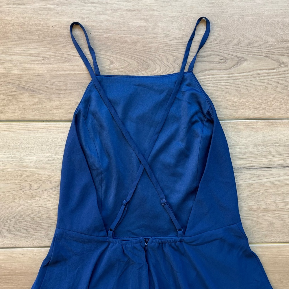 NWT Lulus Navy Blue Cross-Back Dress Size M - Picture 5 of 7
